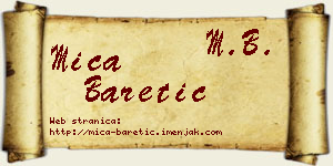 Mića Baretić vizit kartica